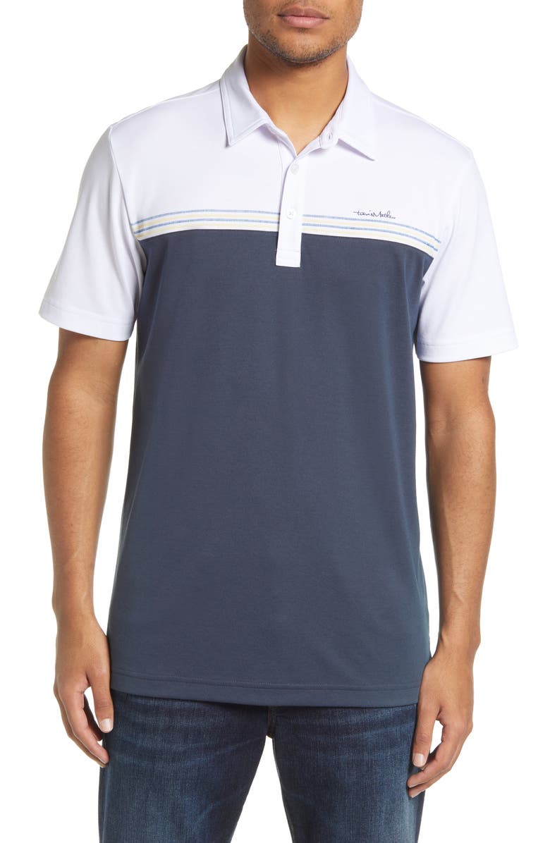 TravisMathew Real Stuff Stripe Cotton Blend Polo, Main, color, 