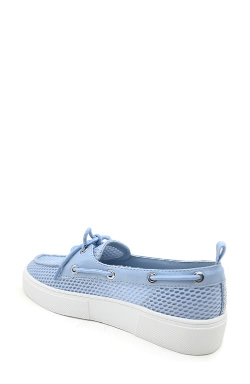 Reaction Kenneth Cole Zelda Boat Shoe In Blue Mesh
