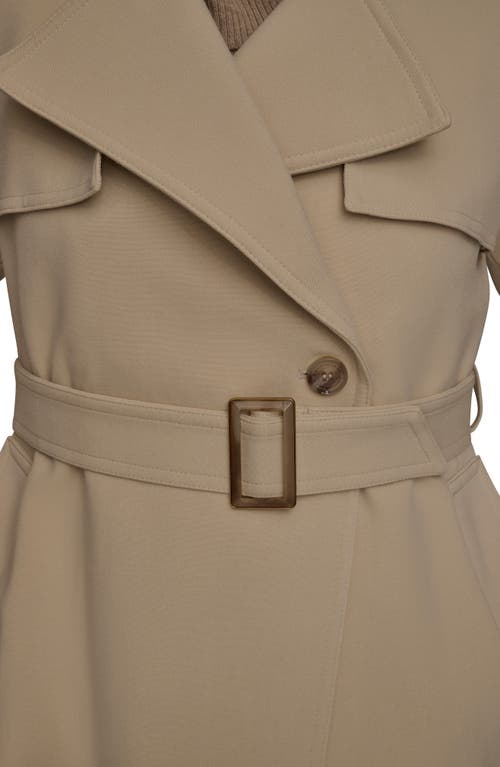 Donna Karan New York Belted Long Raincoat In Neutral