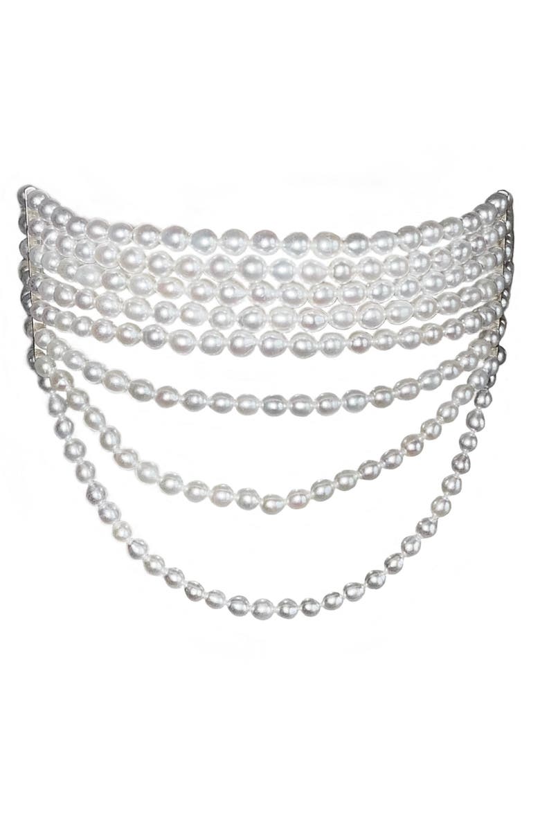 Leni James The Victoria Pearl Choker Necklace, Main, color, White