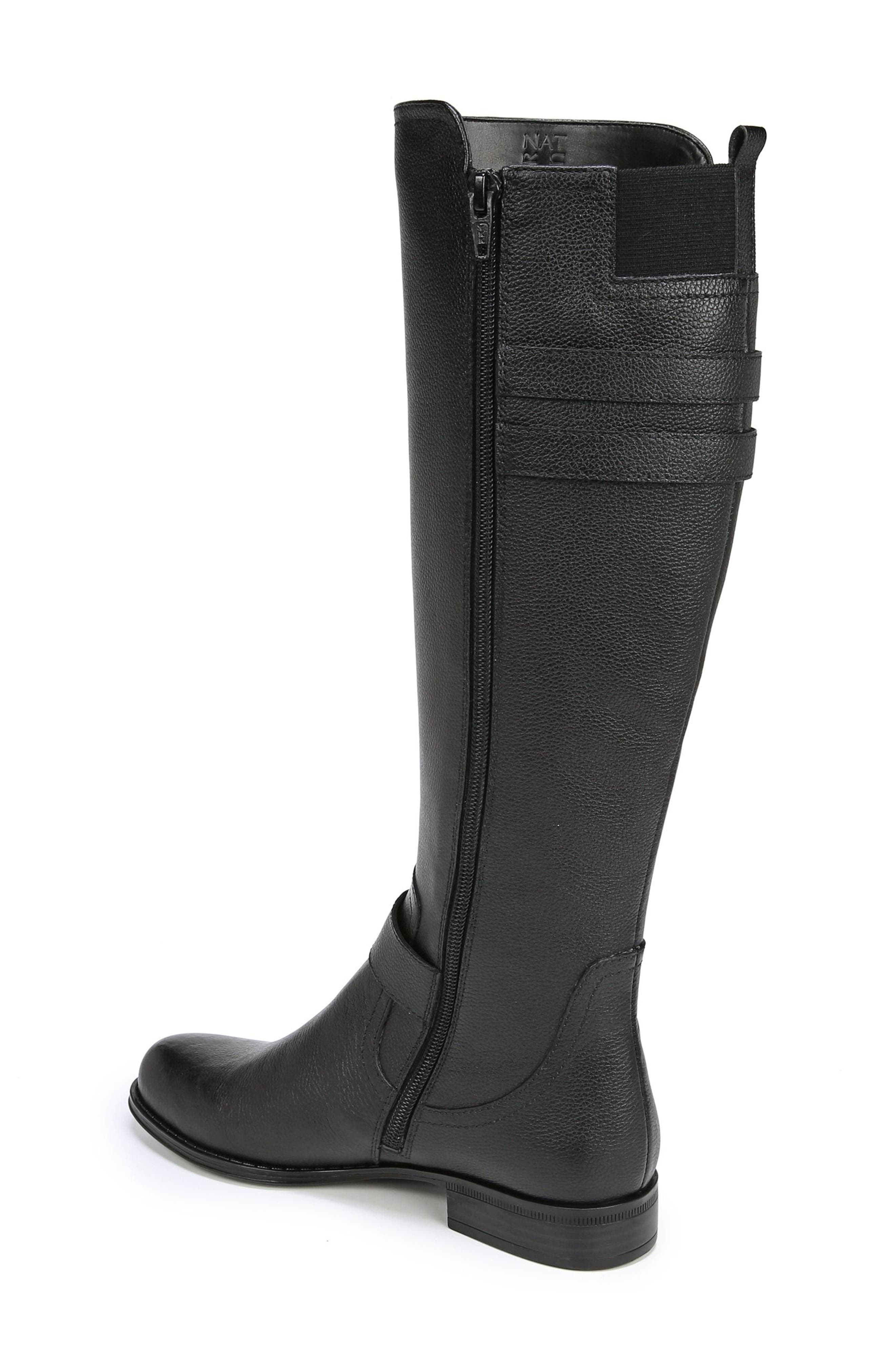 Naturalizer Jessie Knee High Riding Boot, Alternate, color, Black Leather