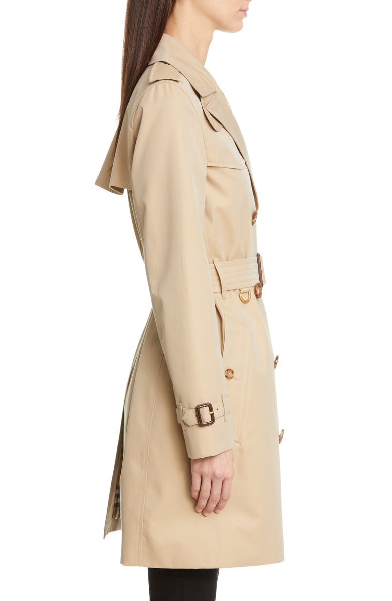 Burberry The Islington Cotton Trench Coat, Alternate, color,
