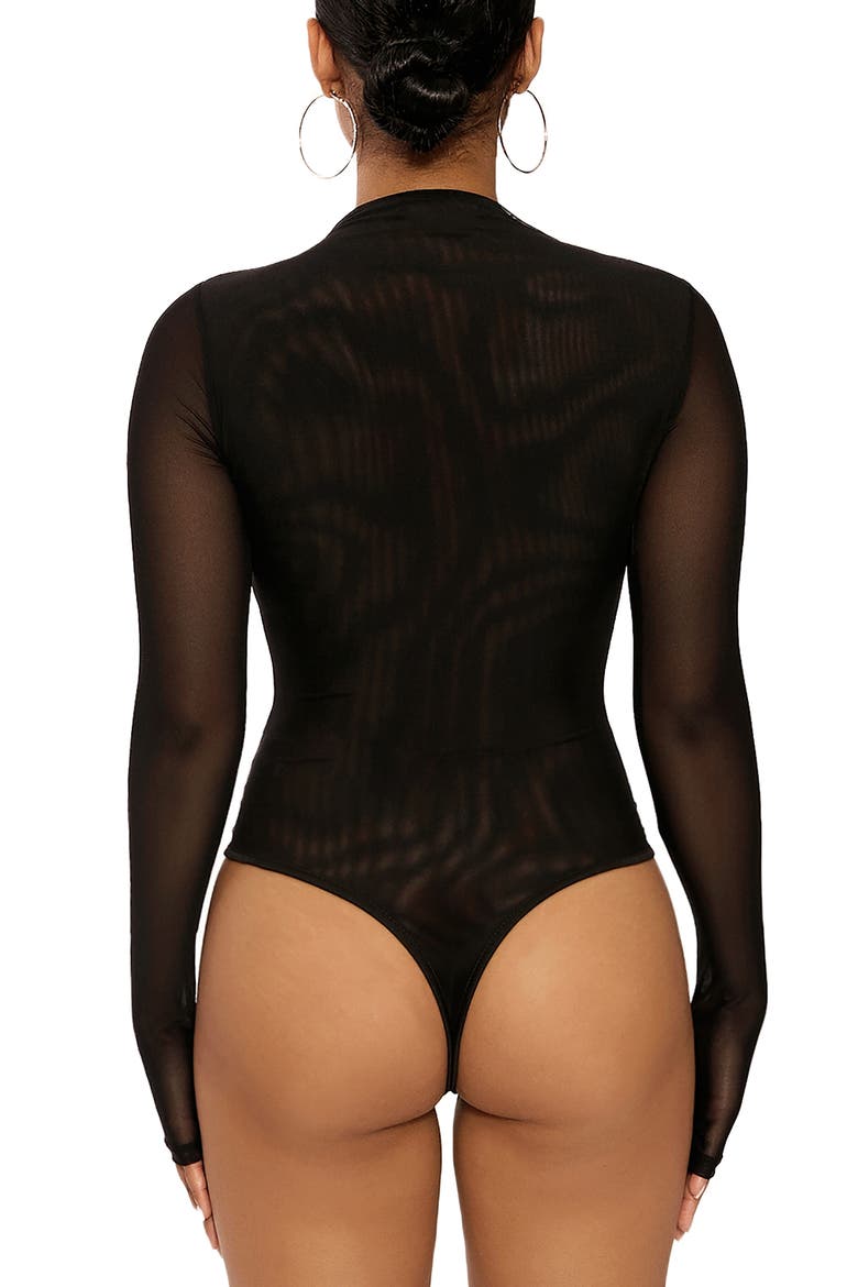 NW Mesh Long Sleeve Bodysuit, Alternate, color, BLACK