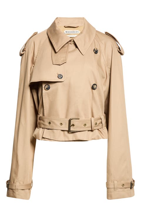 Double Breasted Crop Trench Coat