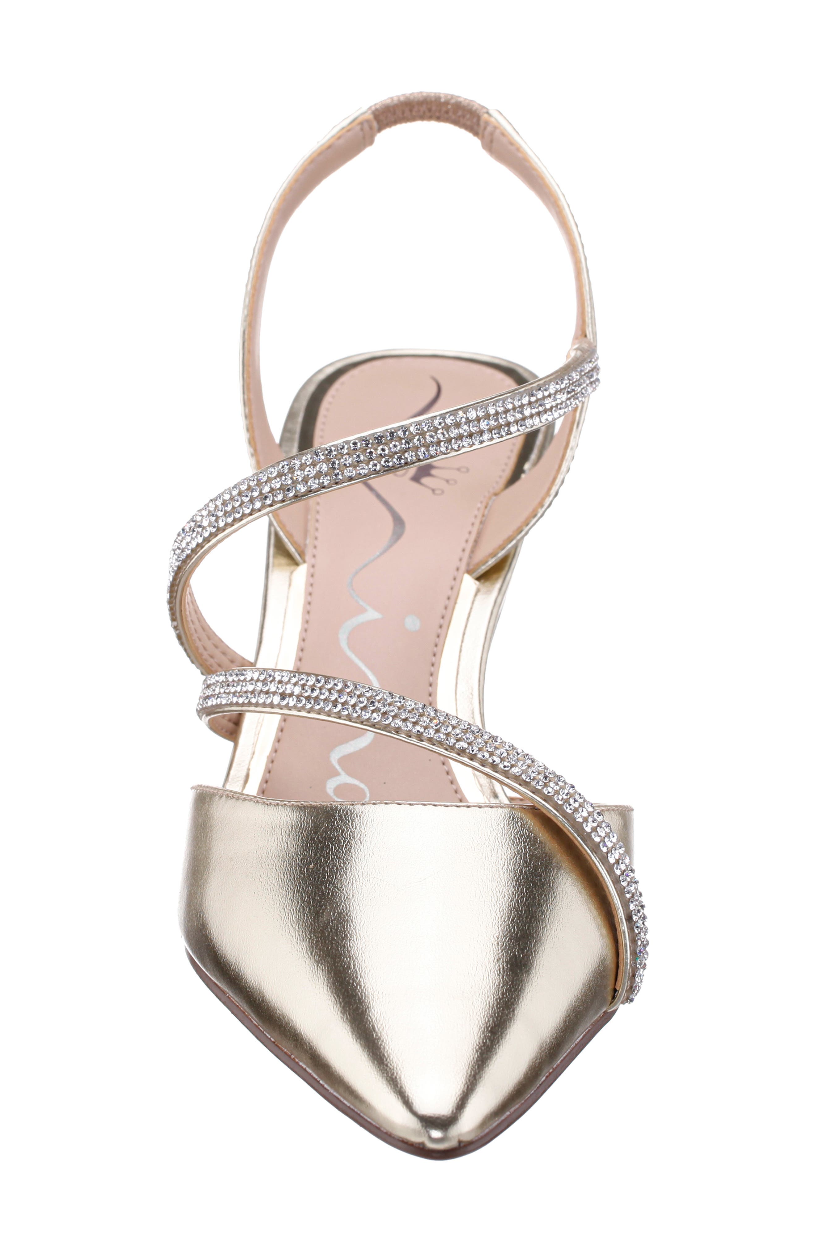 Nina Nela Slingback Pointed Toe Pump, Alternate, color, Platino