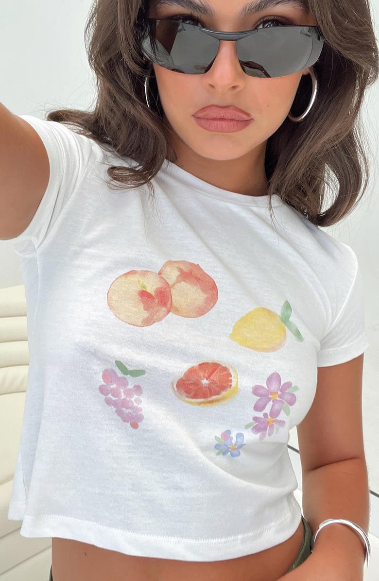 Princess Polly Arri Graphic Crop Top, Alternate, color, White