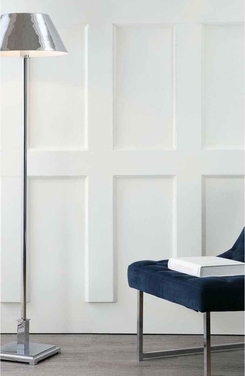 JONATHAN Y Roxy 60" Metal LED Floor Lamp, Alternate, color, Chrome