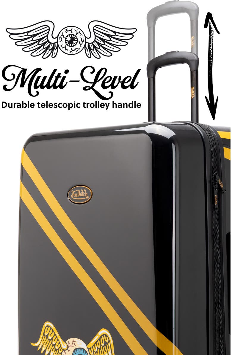 Von Dutch Kustom Kulture 3-Piece Expandable Hardside Spinner Luggage Set, Alternate, color, Rolling Striker