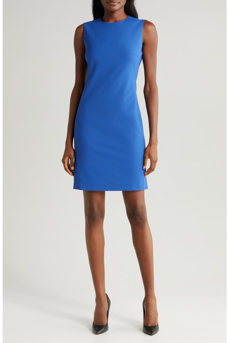 Sleeveless Stretch Wool Sheath Dress, Main, color, LUPINE