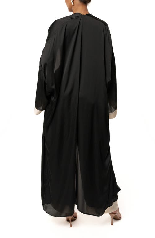 Jluxlabel Nola Satin Maxi Duster In Black