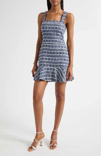 Alice + Olivia Kaidra Square Neck Tweed Minidress
