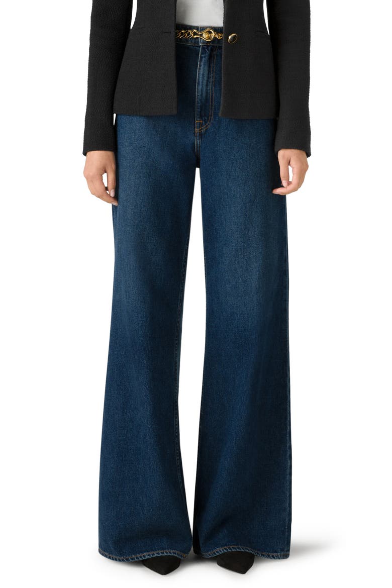 Paseo Nonstretch Denim Wide Leg Jeans, Main, color, DARK INDIGO