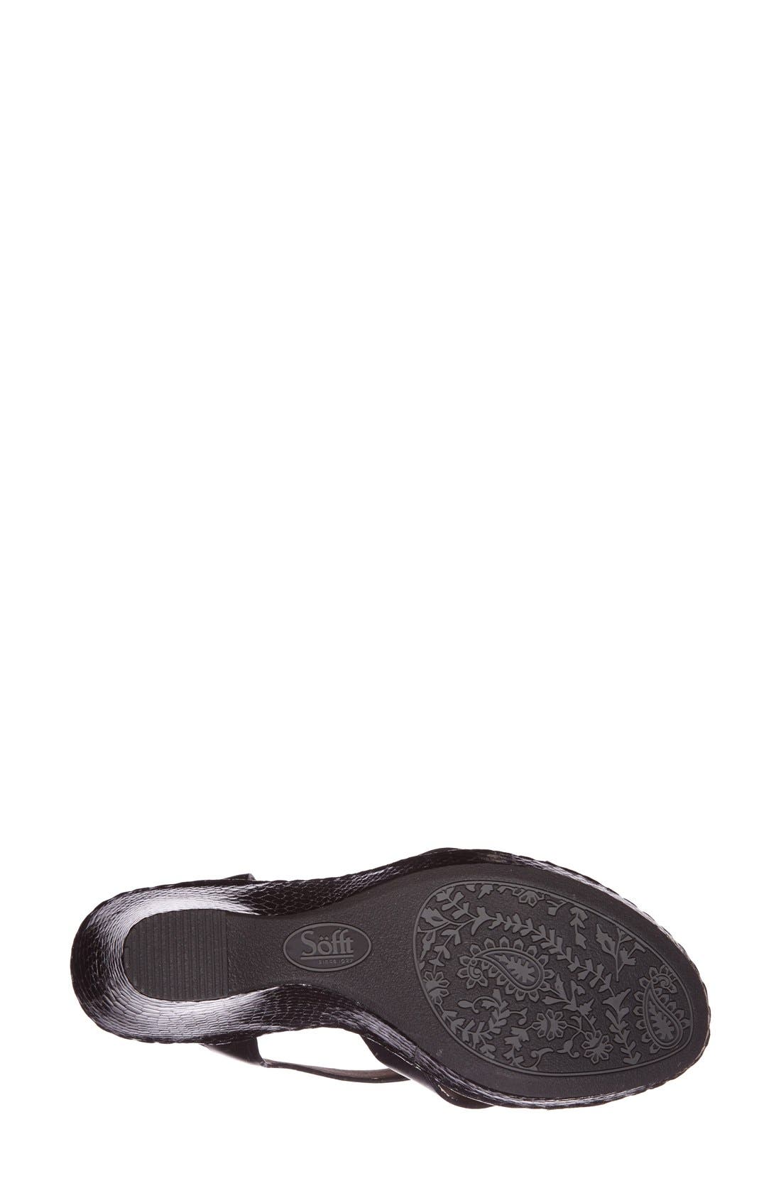 'Vivien' Strappy Leather Wedge Platform Sandal, Alternate, color, BLACK