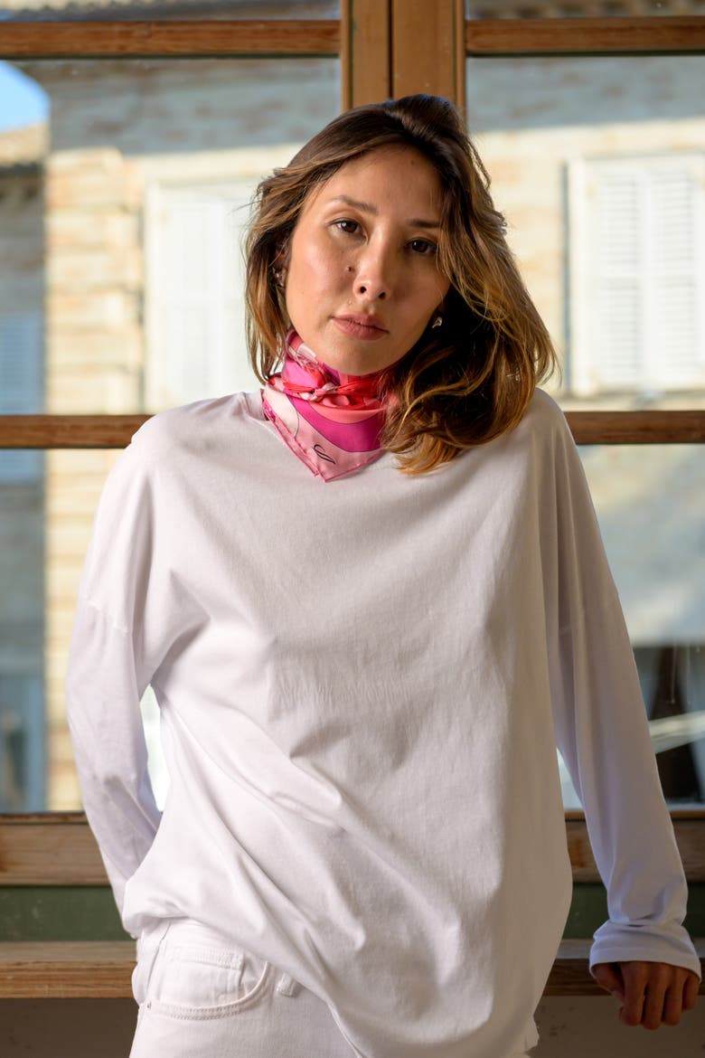 Michelle - Silk Bandana for Women, Alternate, color, Fuchsia