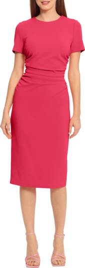 Maggy London Ruched Short Sleeve Midi Dress Nordstromrack