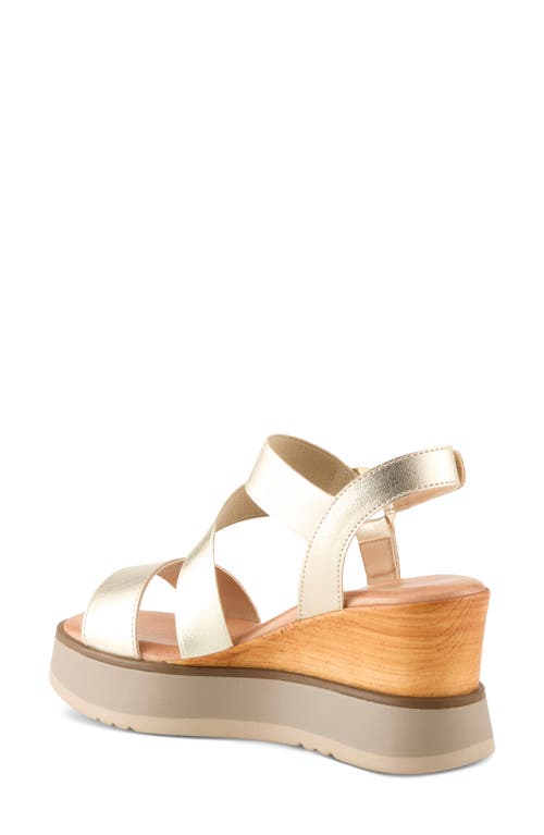 Spring Step Nataly Wedge Platform Sandal In Gold