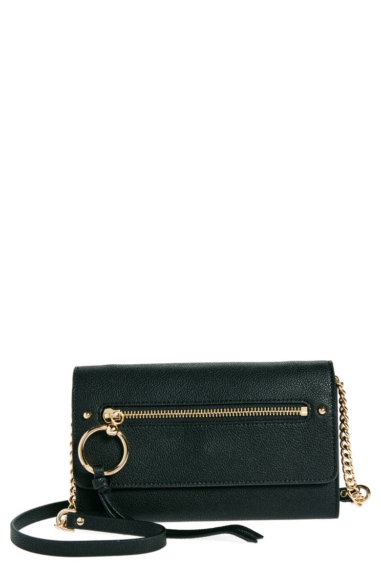 Rebecca Minkoff Gabby Crossbody Wallet, Main, color, Black