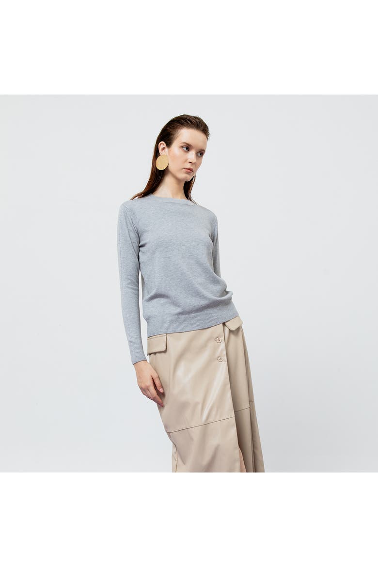 Amara Ribbed Knit Top, Alternate, color, Grey