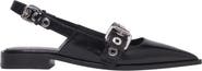 maje Flat leather strap slingbacks