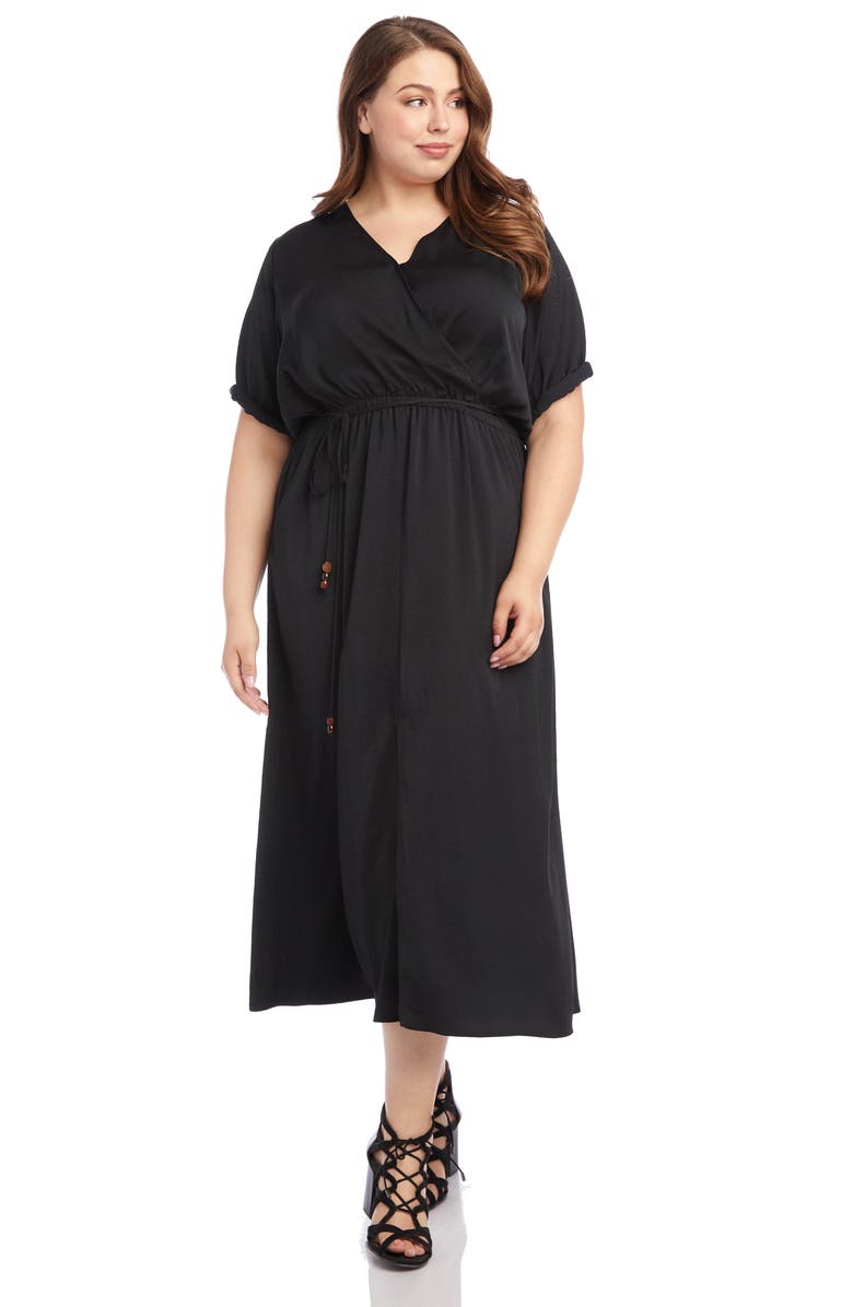 Karen Kane Cuffed Sleeve Midi Dress, Alternate, color,