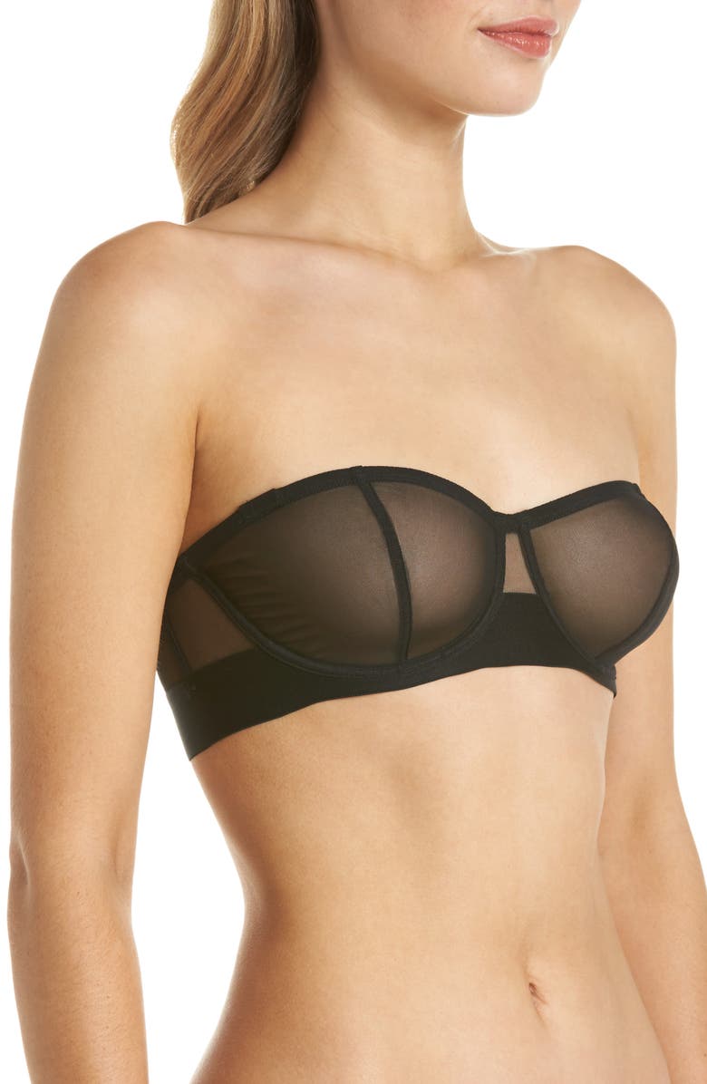 DKNY Sheers Strapless Underwire Bra, Alternate, color,