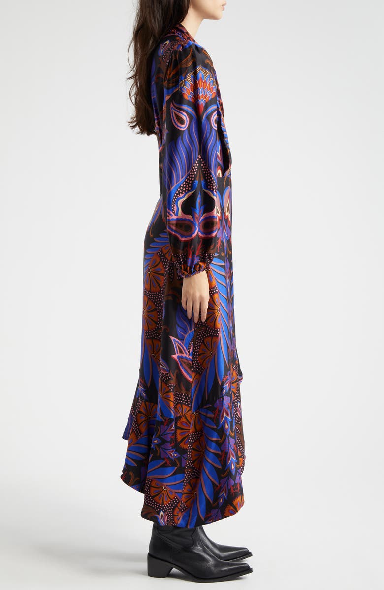 FARM Rio Heart Forest Asymmetric Hem Long Sleeve Wrap Dress, Alternate, color, 