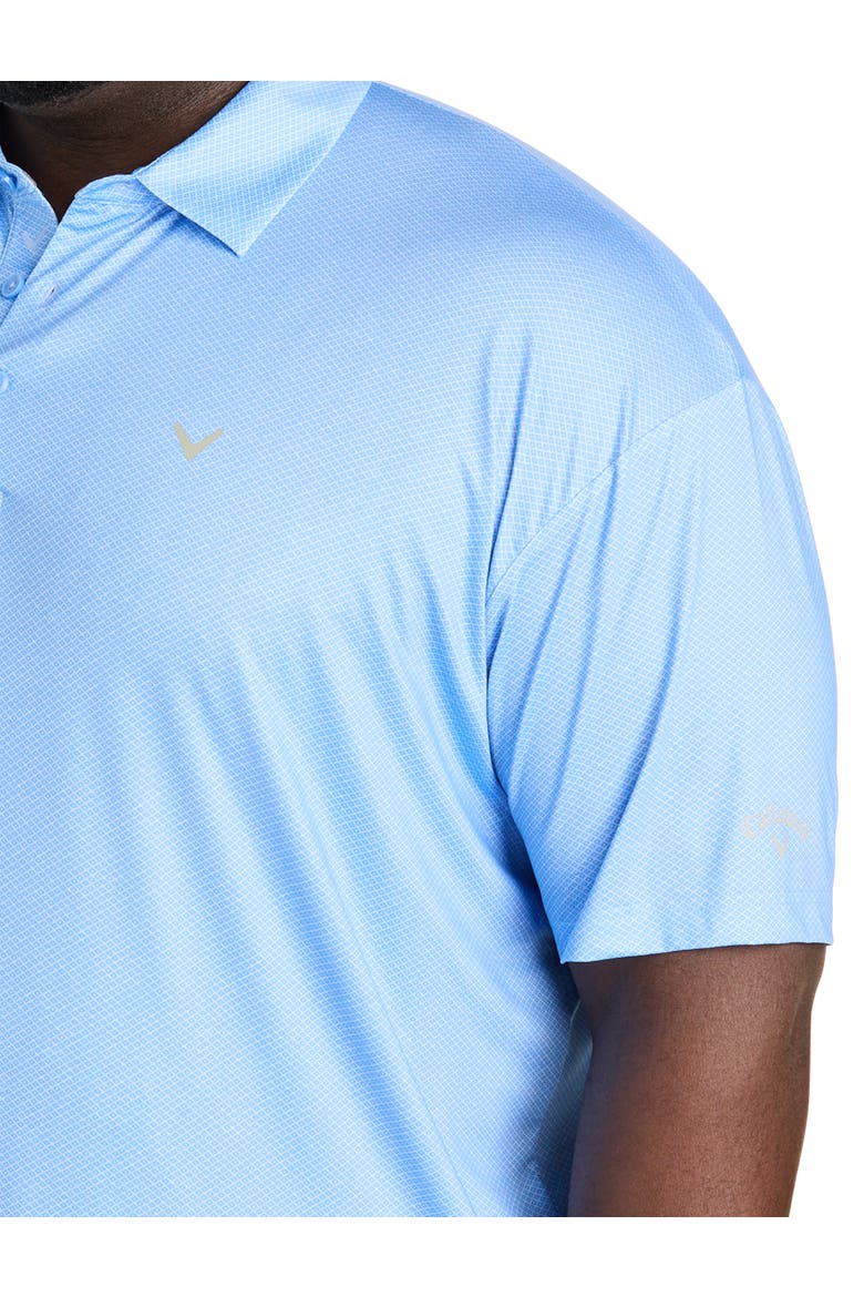 Big & Tall Geometric Heather Print Patterned Polo Shirt, Alternate, color, VISTA BLUE