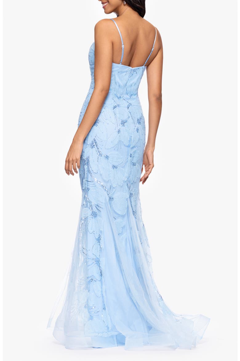 Embellished Floral Appliqué Mermaid Gown, Alternate, color, LIGHT BLUE