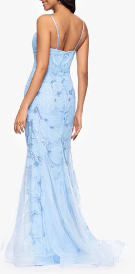 Embellished Floral Appliqué Mermaid Gown