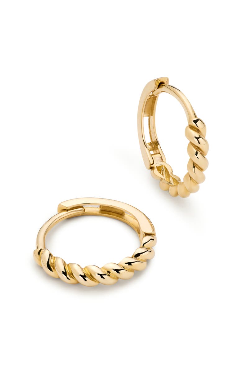 Ana Luisa Solid Yellow Gold - Gold Twist Hoops Small, Main, color, Gold
