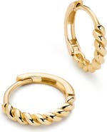 Ana Luisa Solid Yellow Gold - Gold Twist Hoops Small