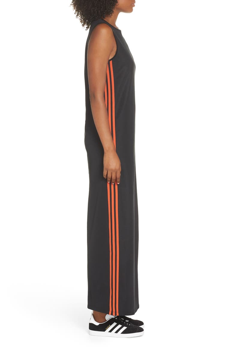 adidas Originals 3-Stripe Maxi Dress, Alternate, color,