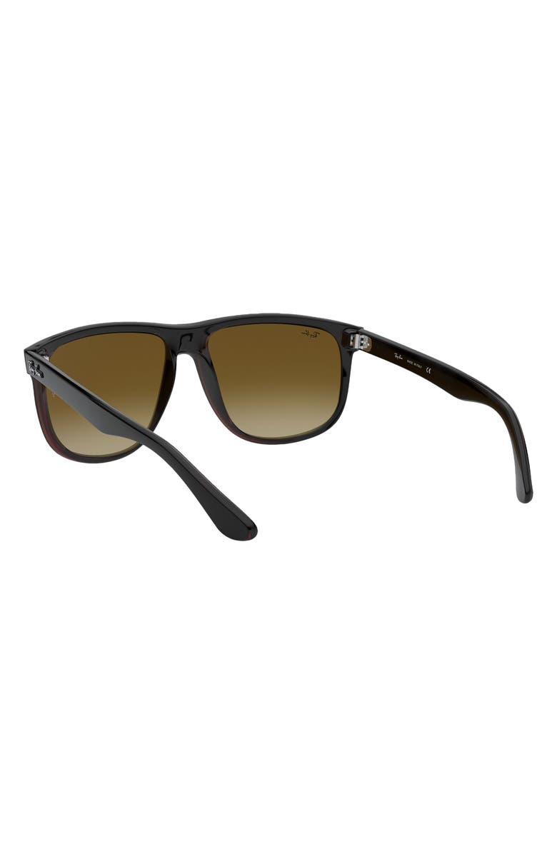 Ray-Ban Boyfriend 60mm Flat Top Sunglasses, Alternate, color, Black/Brown