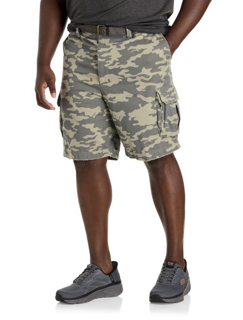 True Nation By Dxl Big & Tall Belted Cargo Shorts In Cadette Camo