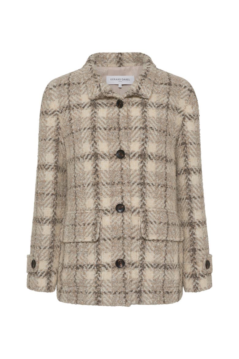 Manuela Oversize Checked Coat, Alternate, color, Natural