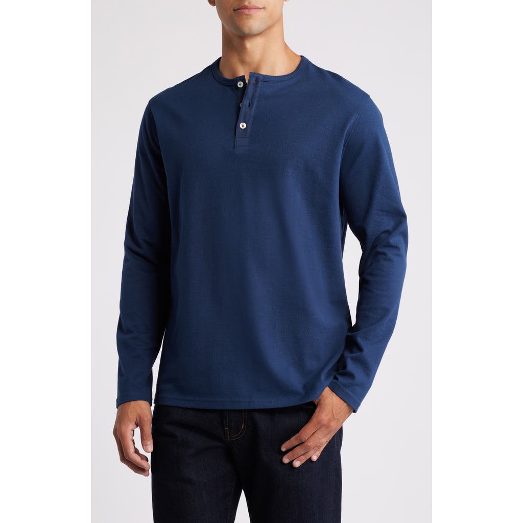 Stone Rose Performance Piqué Henley in Navy  product