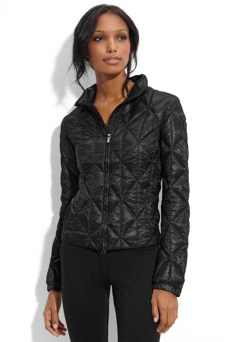 Short Quilted Jacket, Main, color, BLACK