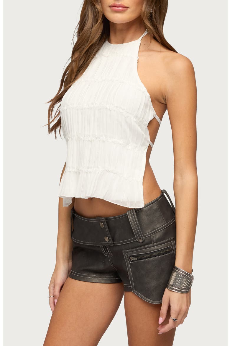 Amit Tiered Chiffon Backless Top, Alternate, color, WHITE