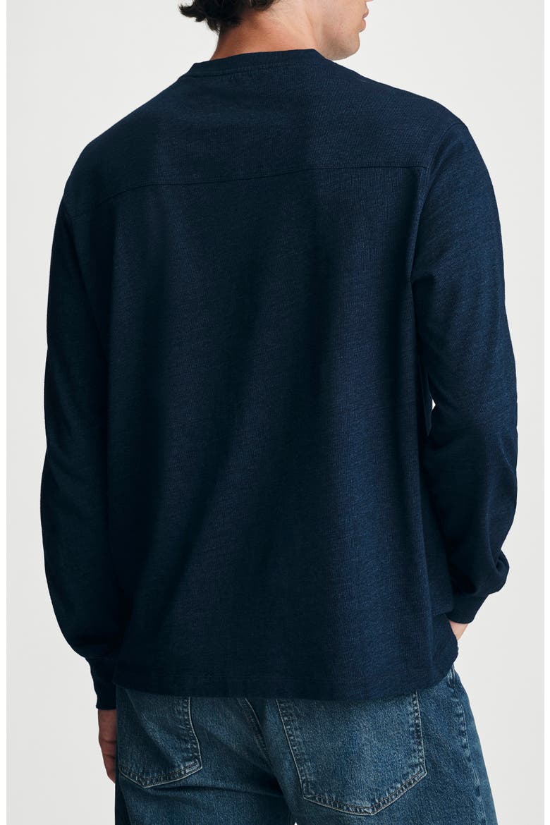 Long Sleeve Slub Cotton Henley, Alternate, color, DARK INDIGO