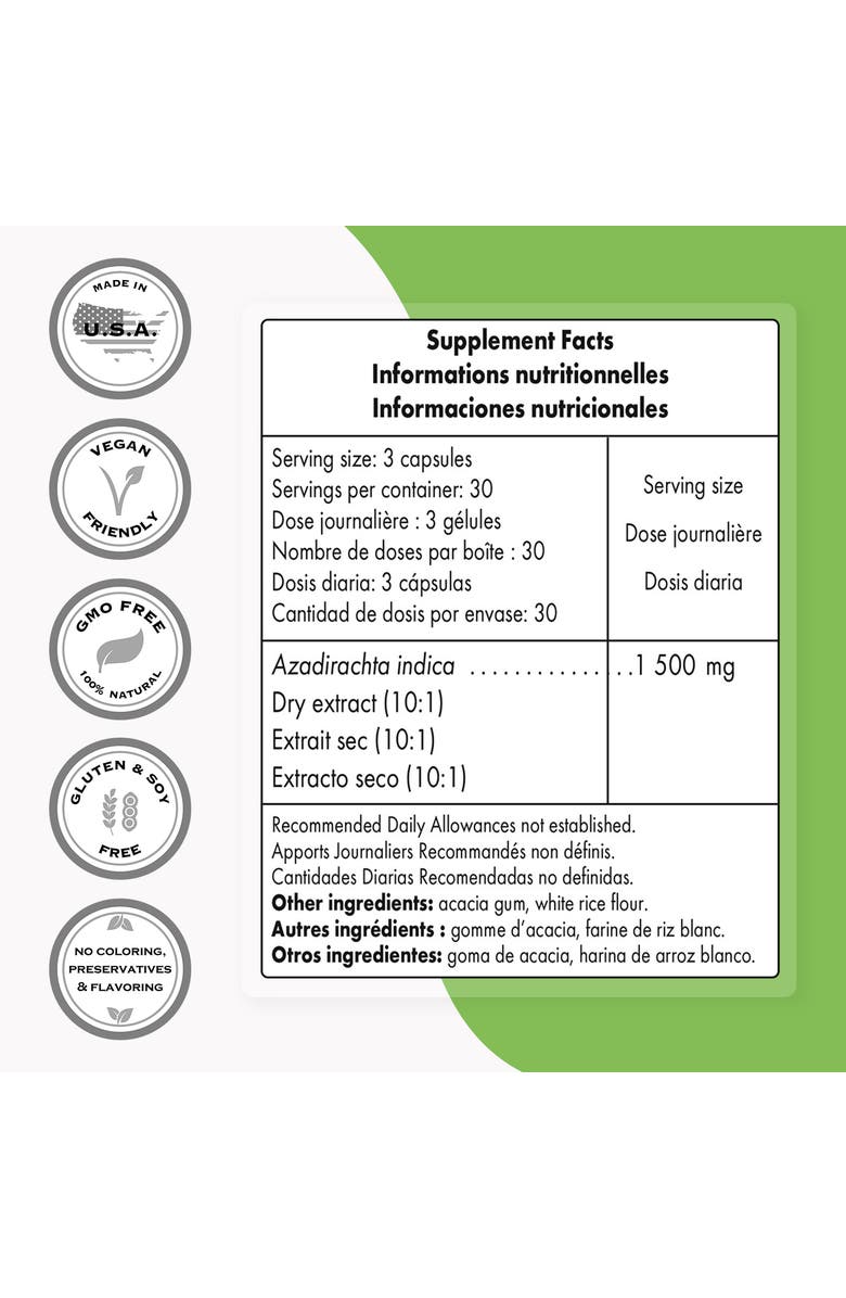 SuperSmart Neem Extract 1500mg per Day, Alternate, color, NO COLOR