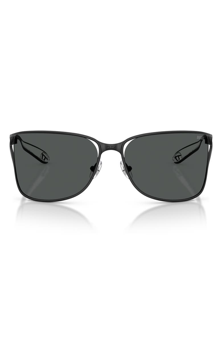 DIESEL<sup>®</sup> 61mm Pillow Sunglasses, Main, color, Matte Black / Dark Grey