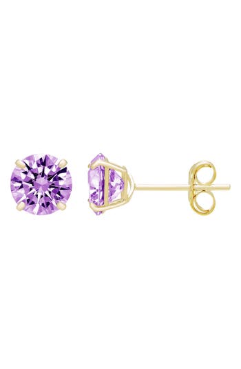 A & M A&m 14k Yellow Gold Round Cubic Zirconia Birthstone Stud Earrings