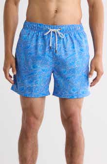 Vintage Summer Sea Creatures Swim Trunks
