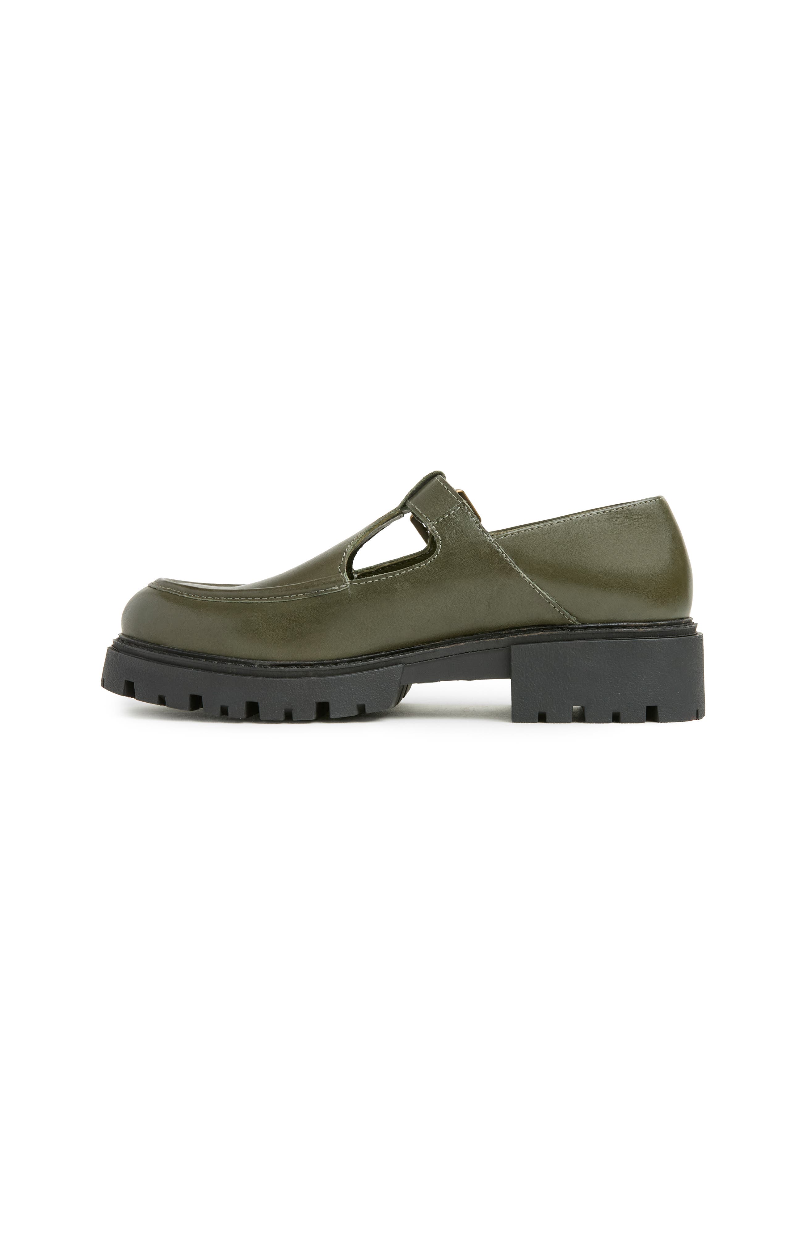Celtic & Co. Chunky T Bar Loafer, Alternate, color, Olive