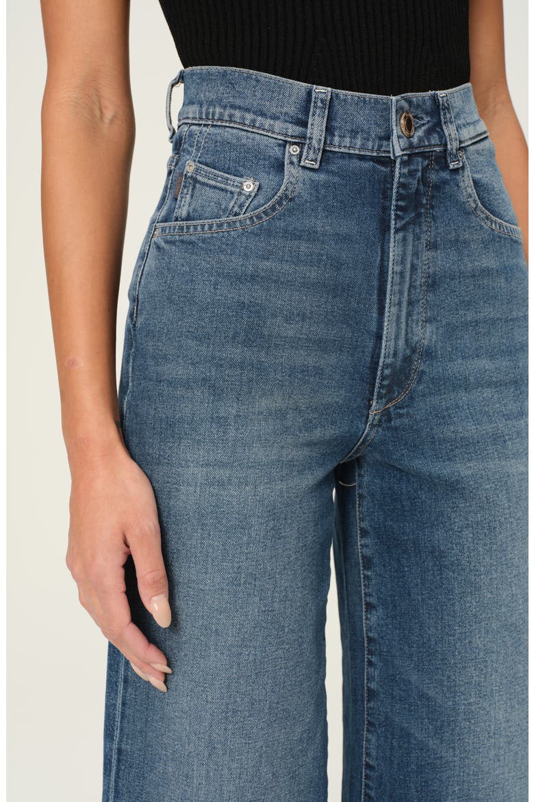 Hepburn High Waist Ankle Wide Leg Jeans, Alternate, color, SEAGATE