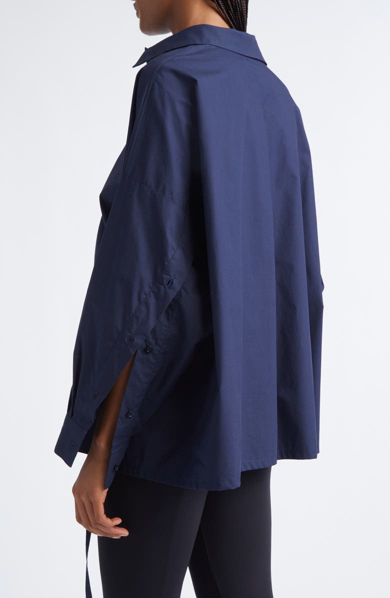 Emporio Armani Oversize Cotton Poplin Button-Up Shirt, Alternate, color, Solid Blue Navy