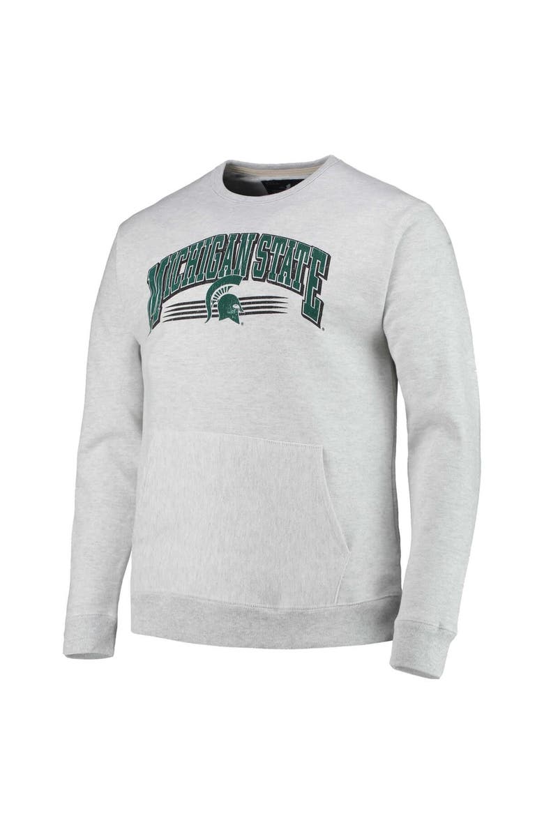 LEAGUE COLLEGIATE WEAR Men's League Collegiate Wear Heathered Gray Michigan State Spartans Upperclassman Pocket Pullover Sweatshirt, Alternate, color, 