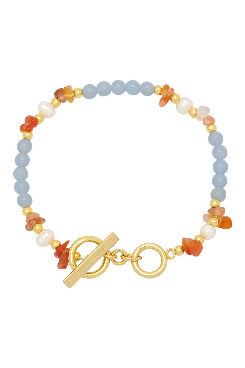 Chip Bead Bracelet, Main, color, BLUE AND ORANGE
