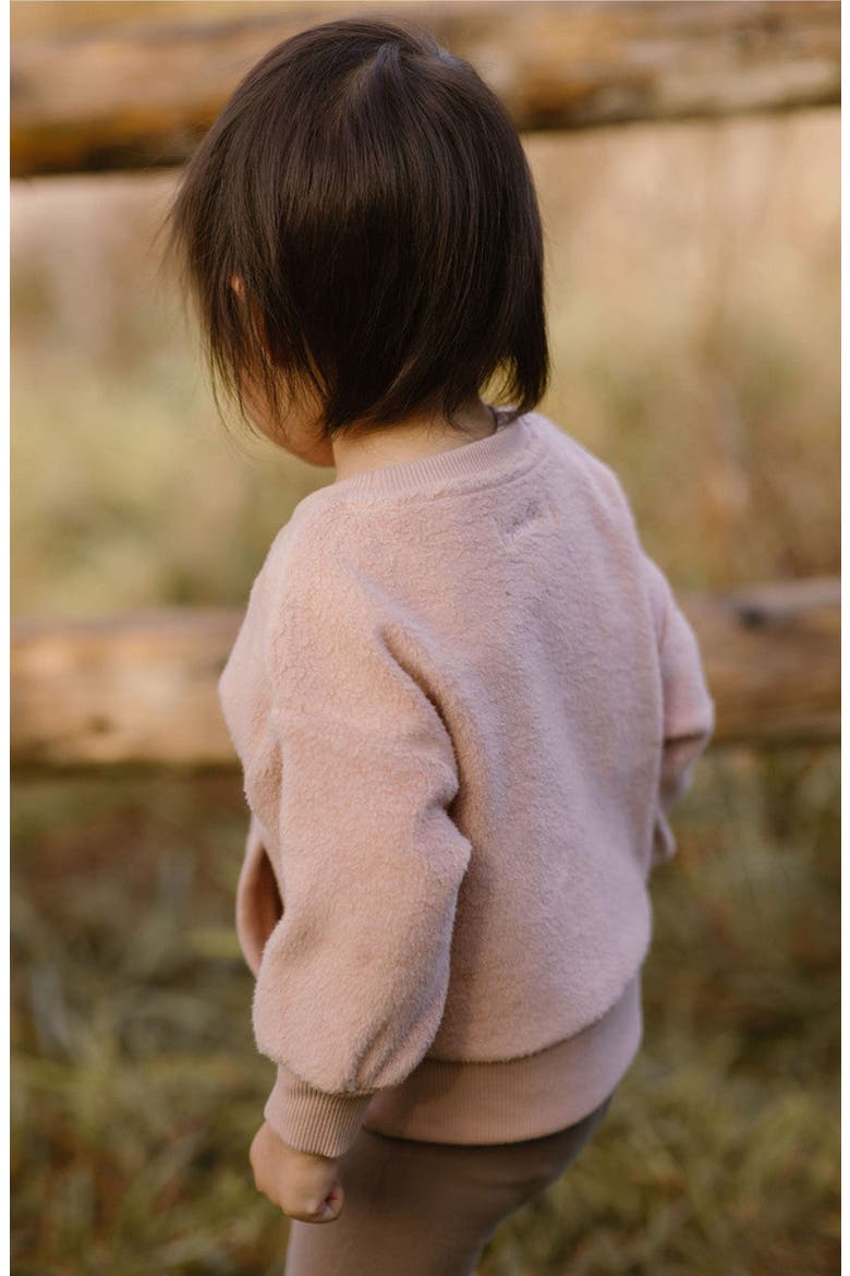 Organic Cotton Teddy Fleece Sweatshirt, Alternate, color, ROSE PINK