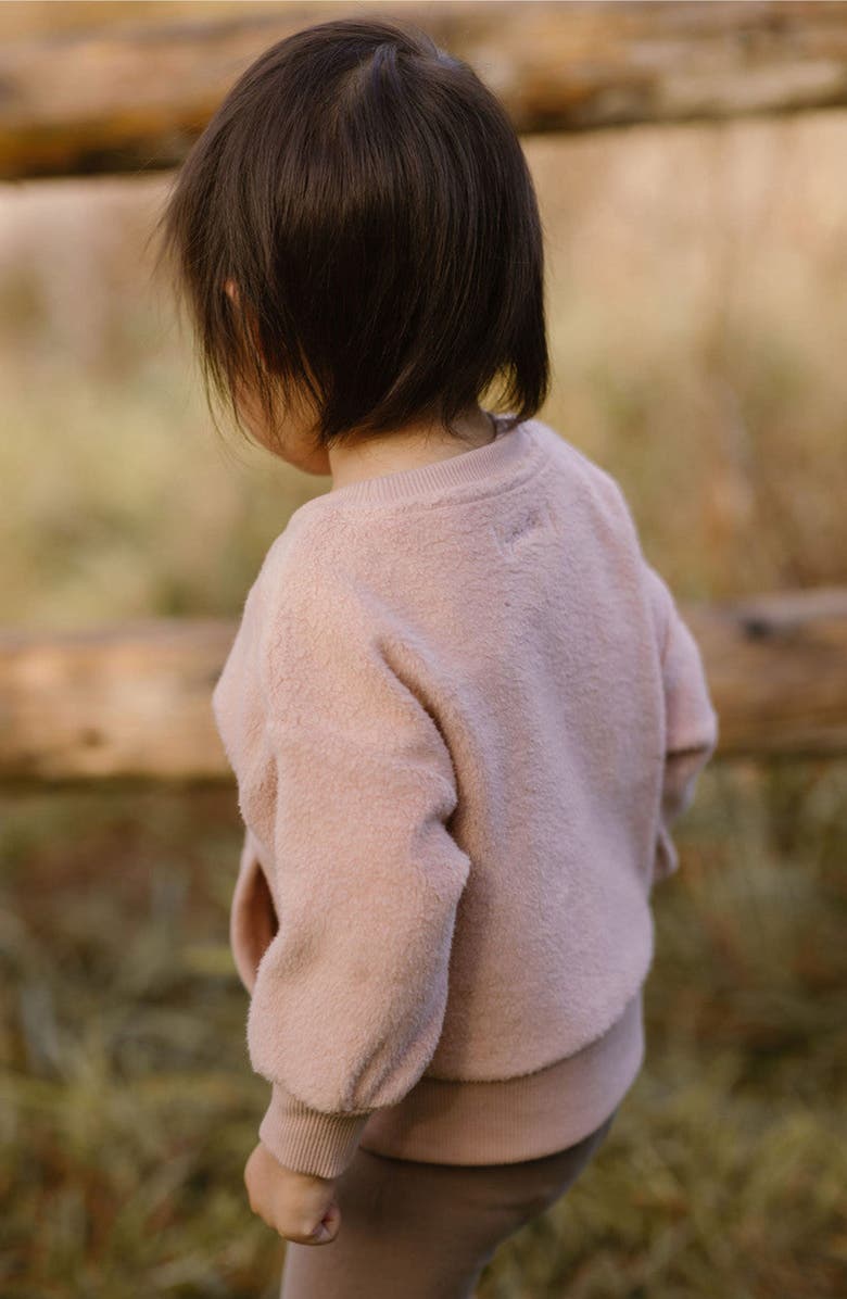 Pehr Organic Cotton Teddy Fleece Sweatshirt, Alternate, color, Rose Pink